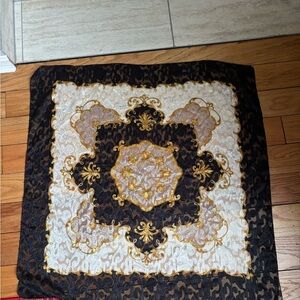 Ornate Black and Gold Square Scarf
